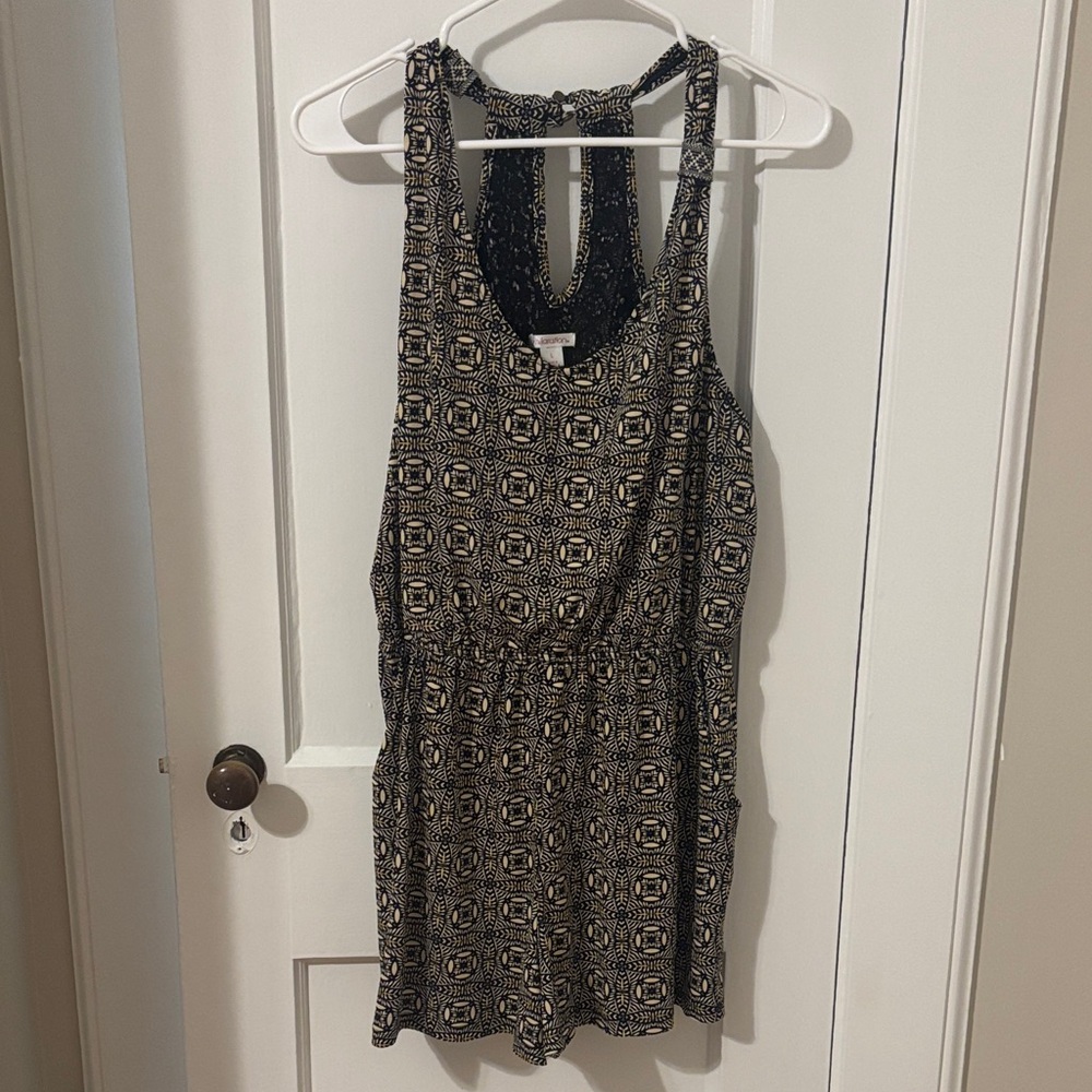 Target Black and Gold Patterned Jumpsuit